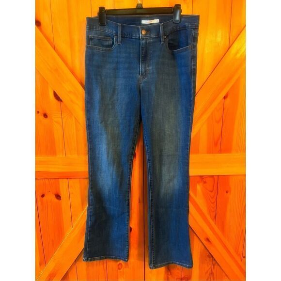 Levi's Slimming Boot Jeans Size 32 Womens Dark Wash Blue Denim (3412) - Picture 1 of 6